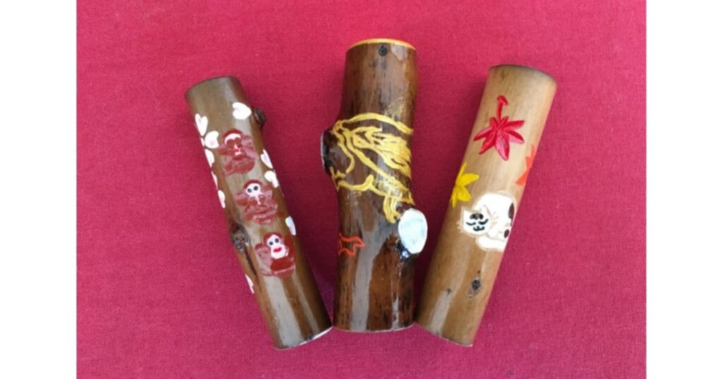 日光遊印しの りんごの小枝のはんこ